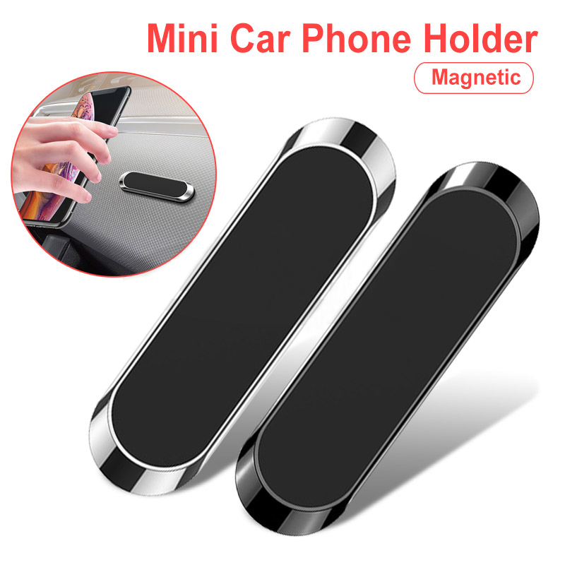 TKEY Magnetic Car Phone Holder mini Strip Paste Stand For iPhone Samsung Xiaomi Wall Zinc Alloy Magnet GPS Car Mount Dashboard