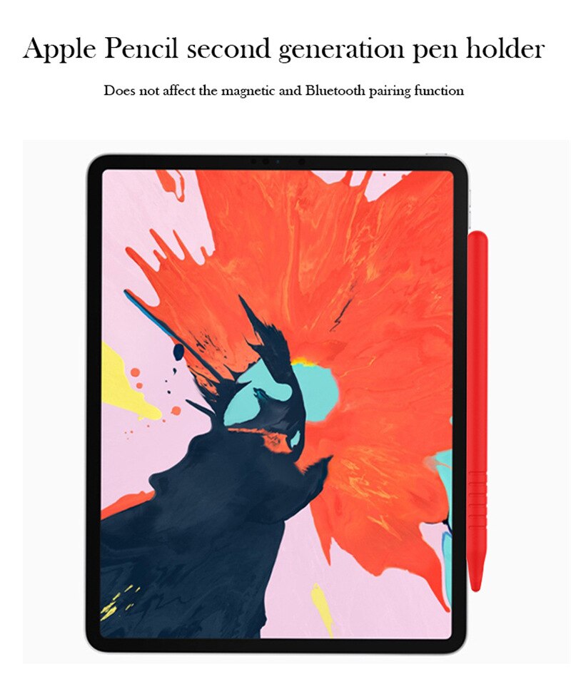 Portable Soft Silicone Stylus Pen For Apple Pencil 2 Case for iPad Pro Tablet Touch Pen Protective Sleeve Cover Colorful Pouch