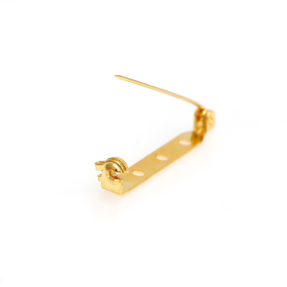 20pcs 20/25/32/38/mm Safety pin brass rotating lock brooch badge brooch with hole pins Brooch Base Metal Pins