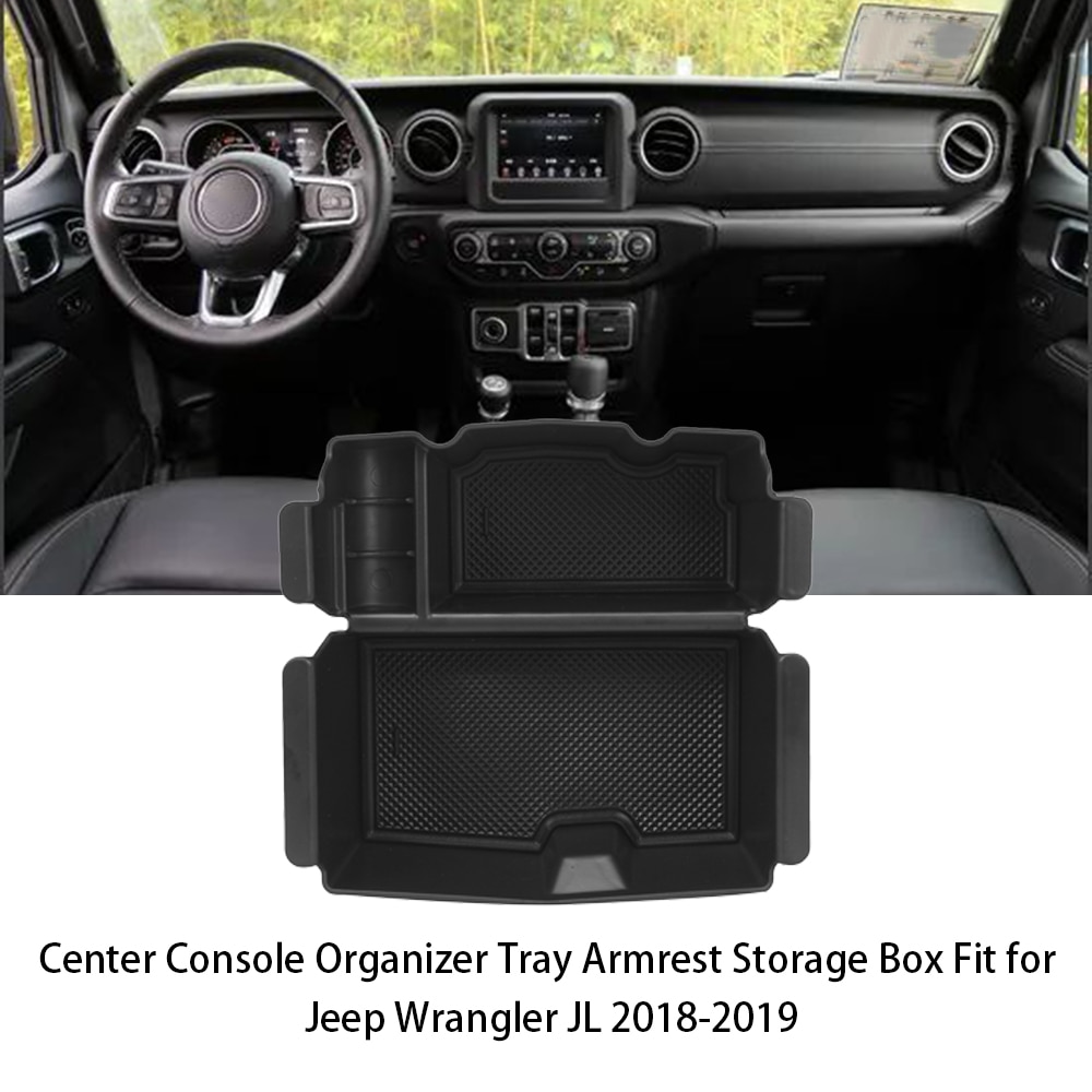 Car Center Console Organizer Tray Armrest Storage Box Fit for Jeep Wrangler JL Car Accessories