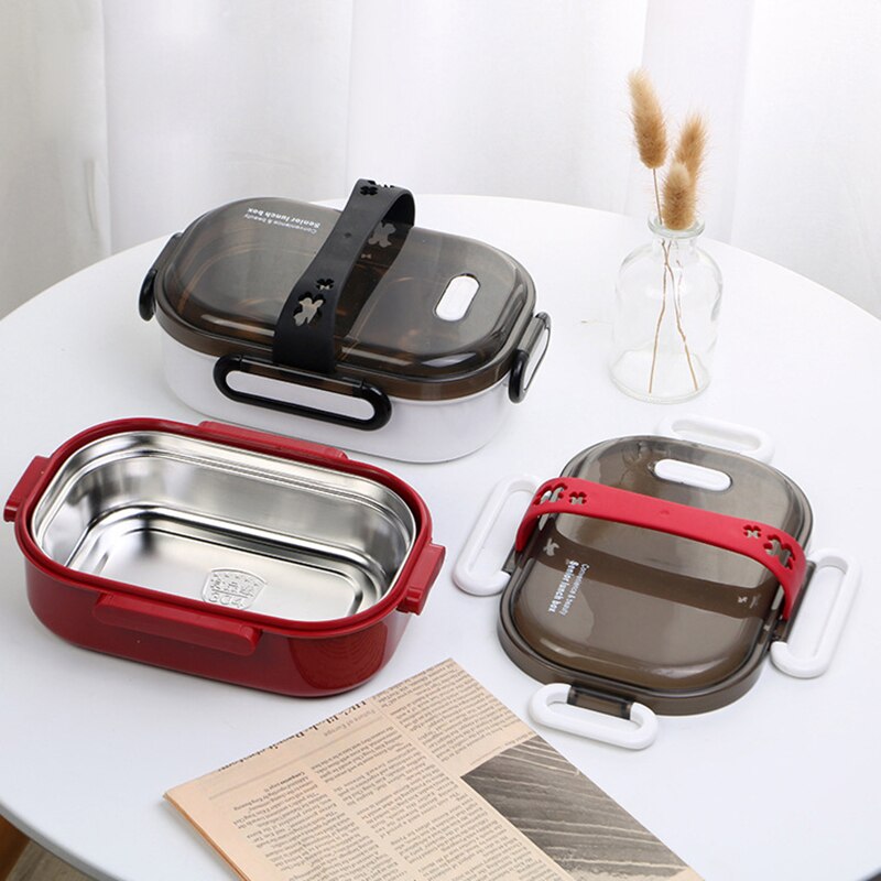Portable Insulated Lunch Box Leakproof Stainless Steel Bento Box Office Worker Microwave Tableware Salad Food Storage Containers