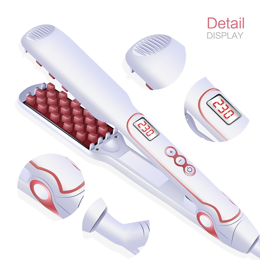 Flat Iron Hair Straightener Volumizing Hair Iron Straightening Ceramic Corrugated Hair Curler Wand Curling Iron