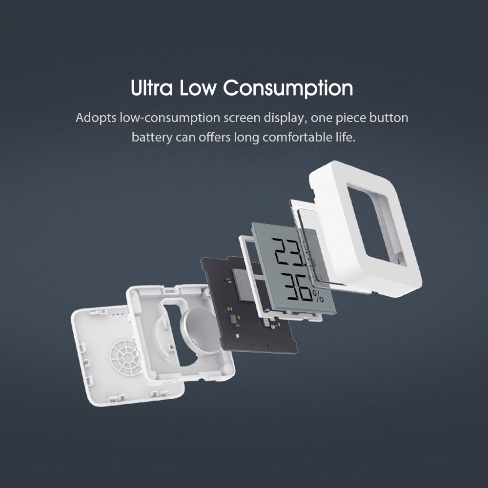 Xiaomi-termómetro Digital inteligente Bluetooth 2, higrómetro eléctrico inalámbrico, Sensor de humedad, funciona con la aplicación Mijia