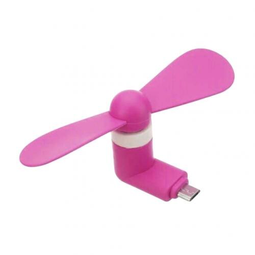 Mini ventilador de refrigeración por aire para teléfono móvil Android, OTG, Micro USB, silencioso, portátil, para verano: Rose Red