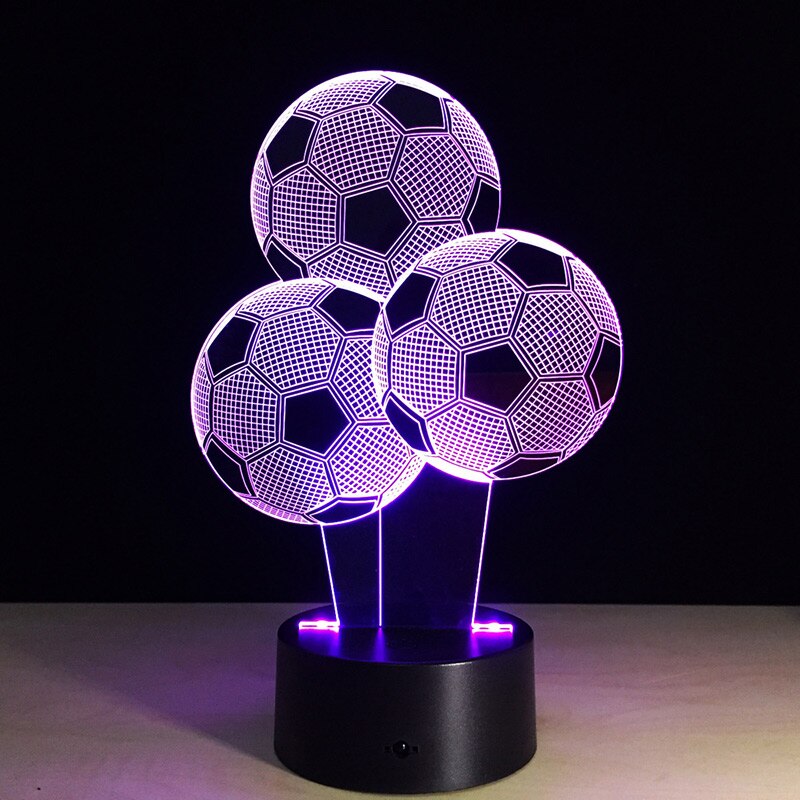 3D FußBall Nacht Licht 7 Farben Ändern LED USB FußBall berühren Tisch Schlafzimmer Schreibtisch Lampe Dekor für Geburtstag Weihnachten Illusion