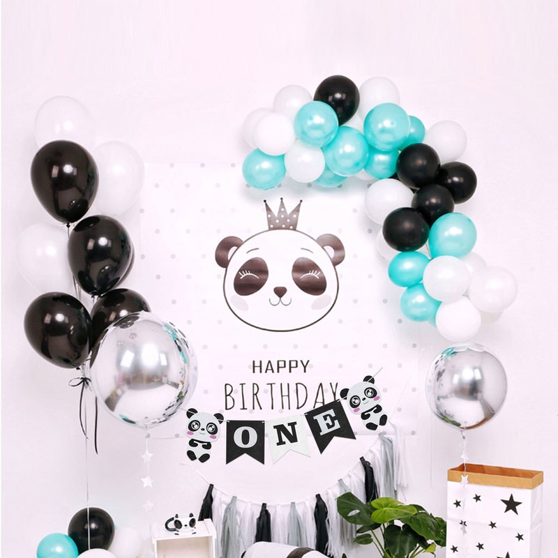 Cute Panda Theme First Birthday Boy Party Non-woven Fabric Birthday Banner Garland Party Supplies Birthday Party Decoration
