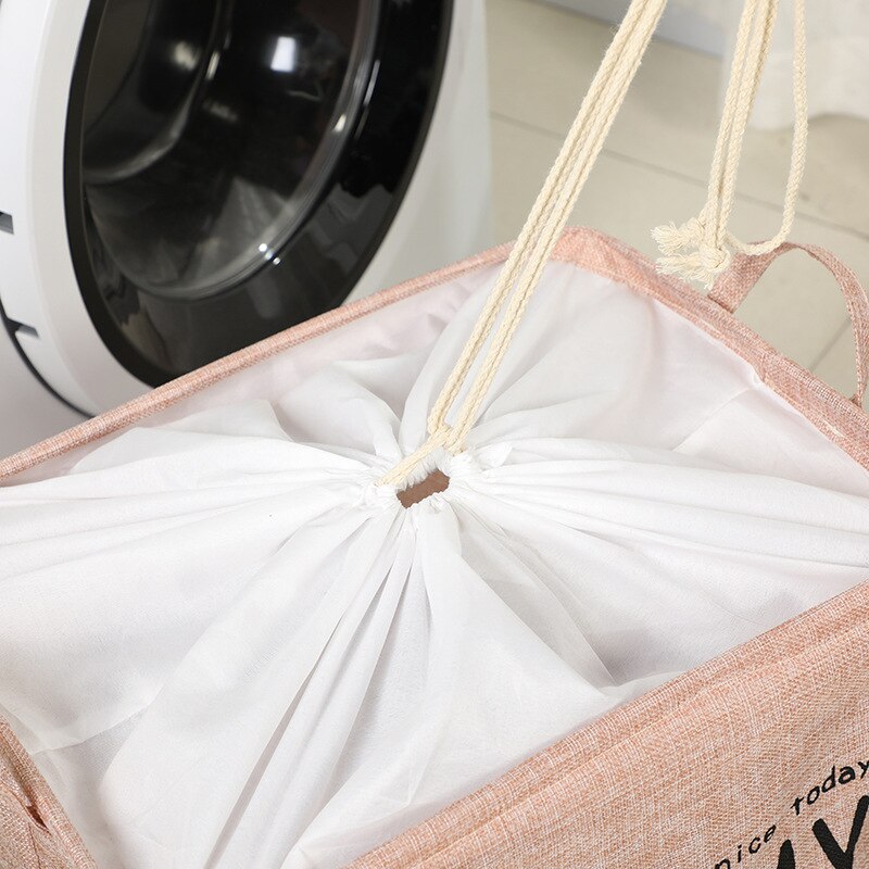 Cesta plegable para la colada, organizador de ropa sucia portátil, cesta de almacenamiento con cordón, cesta plegable de alta capacidad
