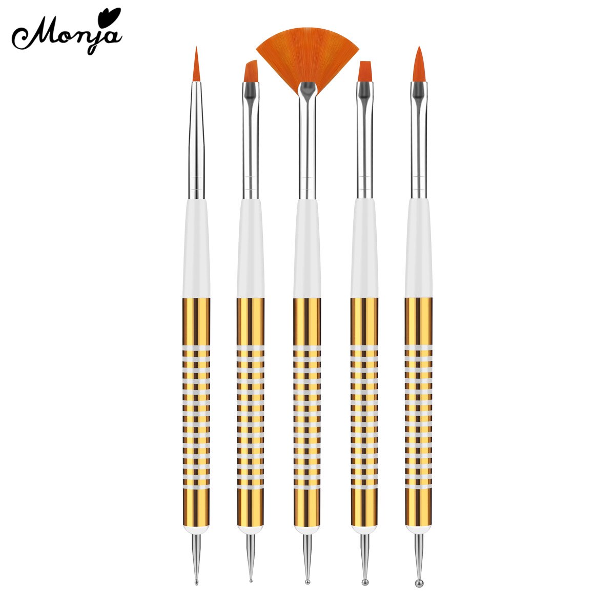 3-teiliger Nagelkunst-Pinsel Set – Dual-End Für Linien, Muster & Acryl-Nageldesign