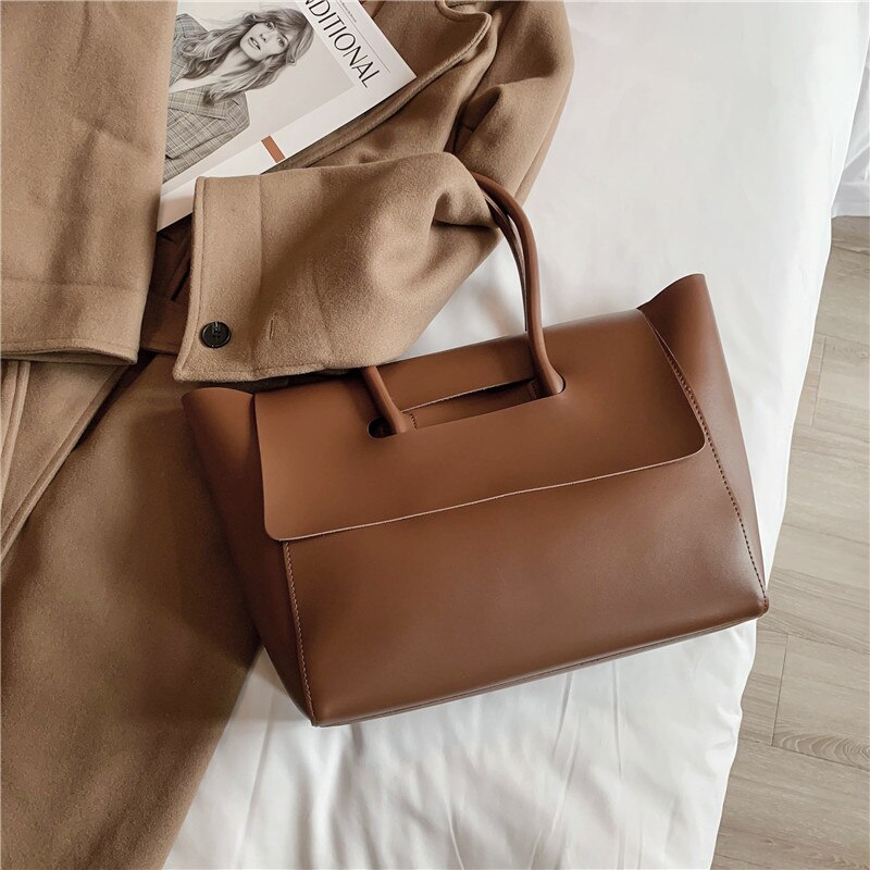 Borsa a tracolla grande da donna borsa a tracolla in pelle PU di alta qualità per donna 2021 borse di lusso invernali borsa da viaggio di grande capacità: brown