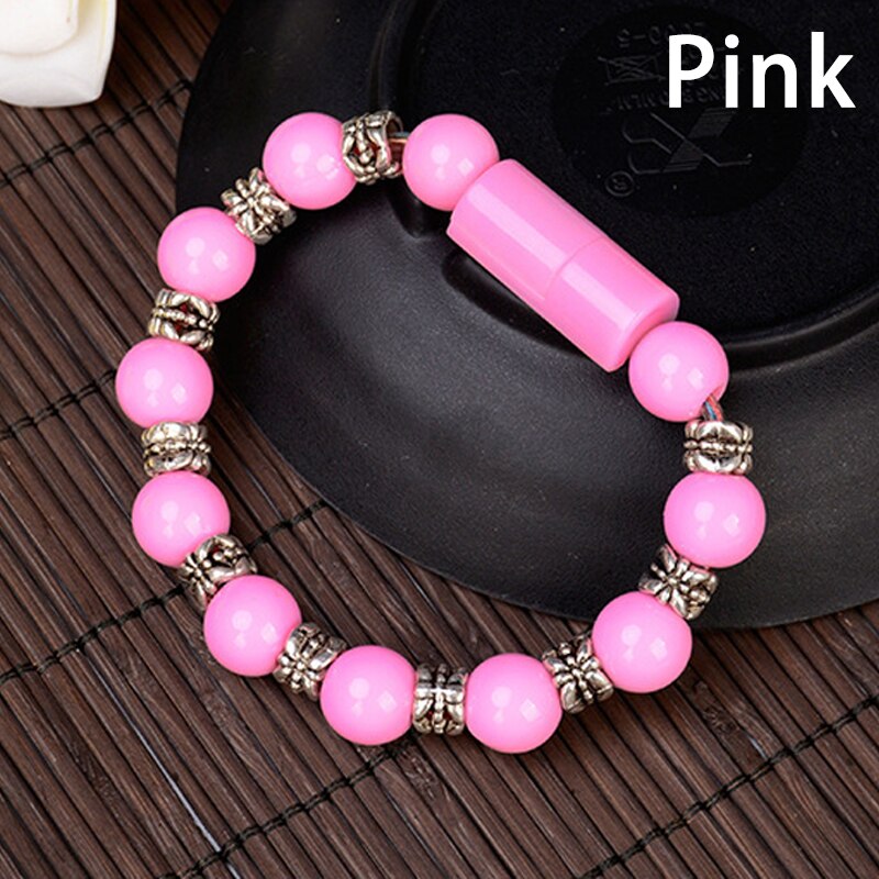 Bracelet de chargeur intelligent, bijoux, perles, poignet, USB, câble de données de charge Invisible, Compatible avec IPhone Type C Android: 2 / Type-c