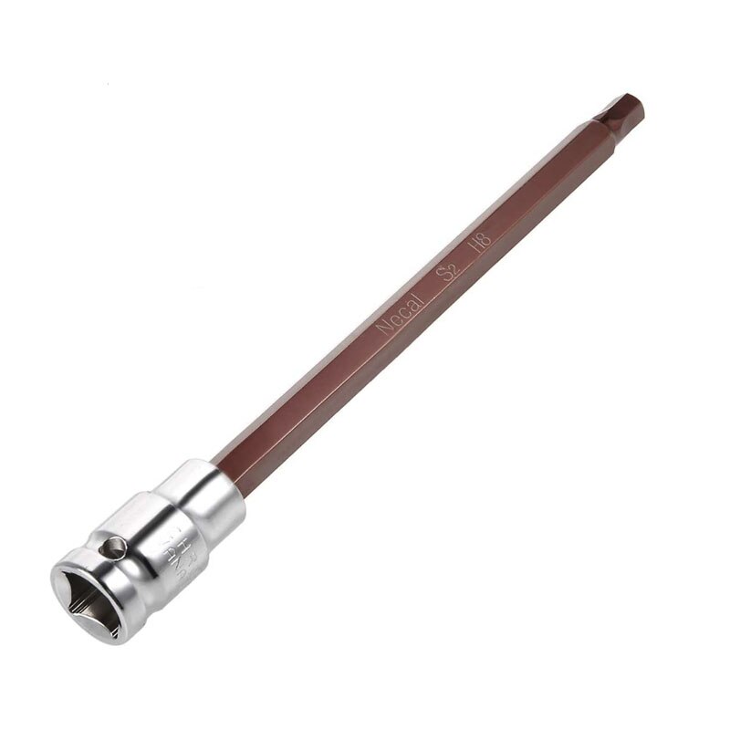 1/2" Drive x 4mm 5mm 6mm 8mm 10mm 12mm 14mm Hex Bit Socket, 200mm Long Metric, S2 &amp; Cr-V Steel