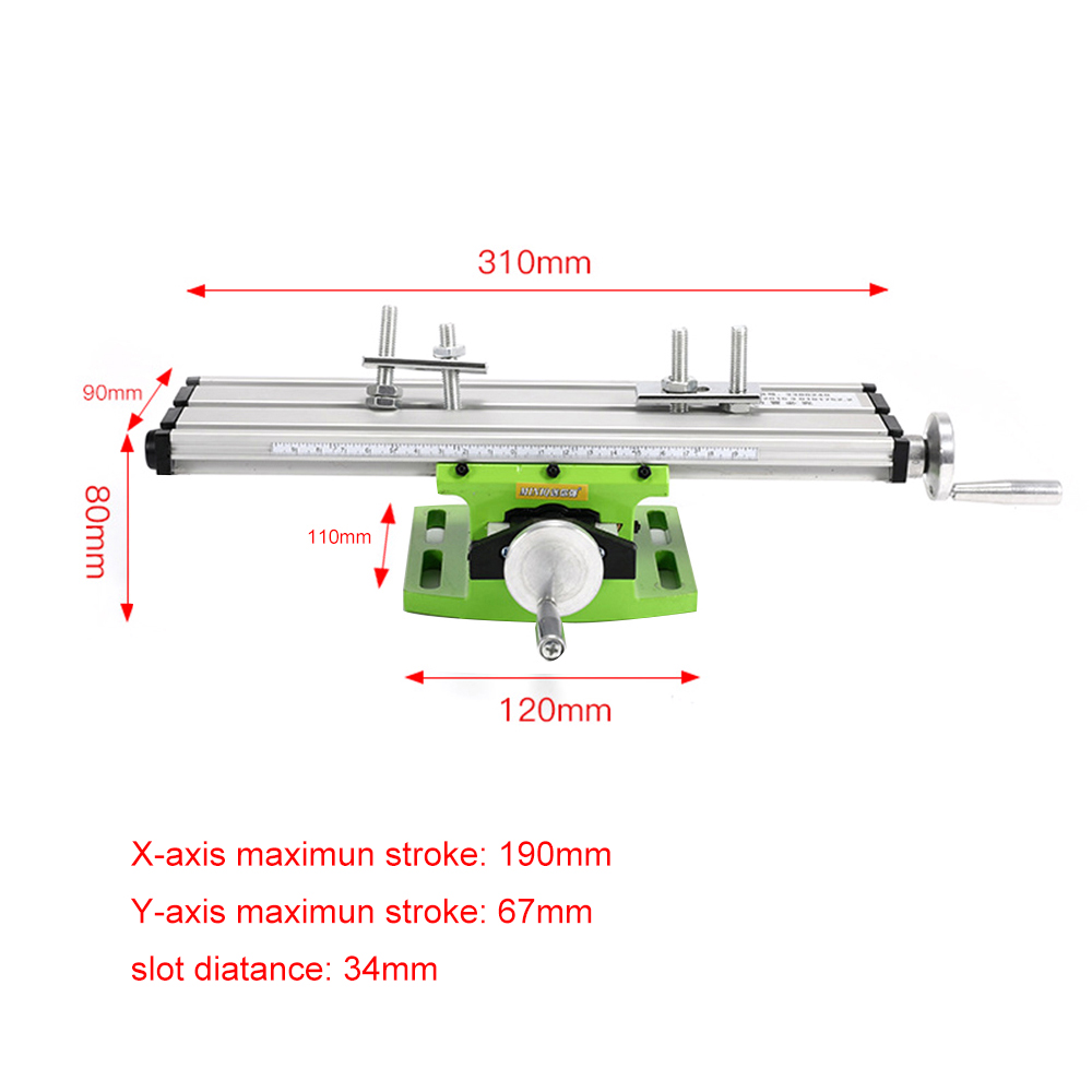 Mini fraiseuse de précision multifonction, Machine à travailler le bois, perceuse d'établi, fixation d'étau, Table de travail, taille 310x90mm