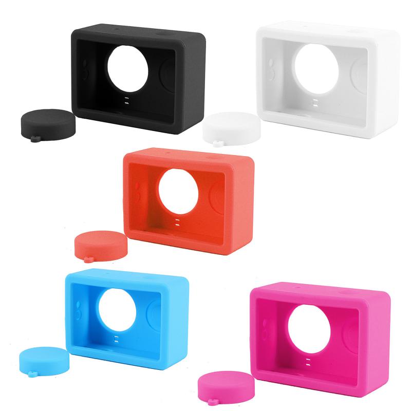 Gosear Silicone étui de protection couverture peau lentille capuchon couverture pour Xiomi Xiaomi YI Xiaoyi Action caméra accessoires caso capa