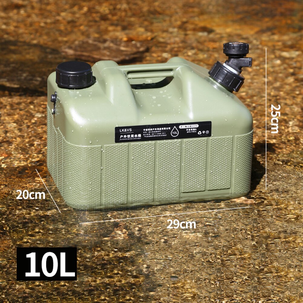 25L Outdoor Hiking Camp Water Bucket Portable Car Driving Water Tank Container Large-caliber Camping Water Canister With Faucet