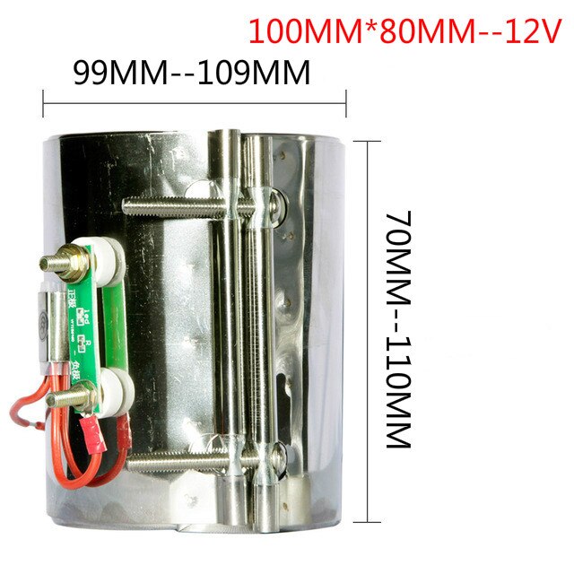 Fdik 12v elvarme ringvarmer til bil dieselpumpe oliefilter luft parkeringsvarmer webasto lastbil bus campingvogn båd: 100mm-80mm-12v