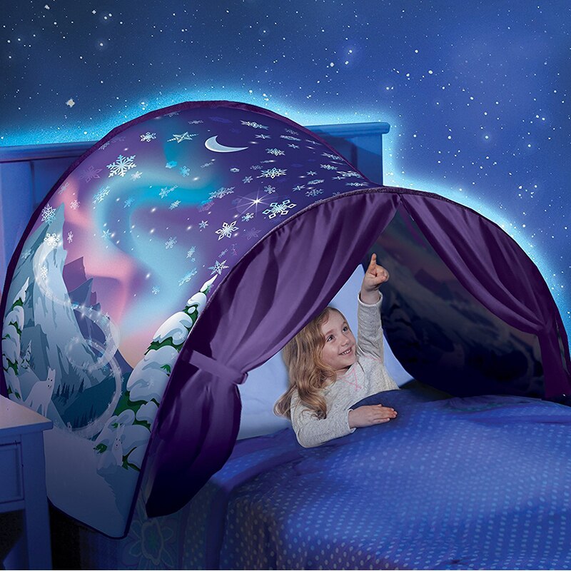 Tienda de campaña plegable para niños, casa de juegos con dibujos animados, para dormir por la noche, Tipi para acampar al aire libre