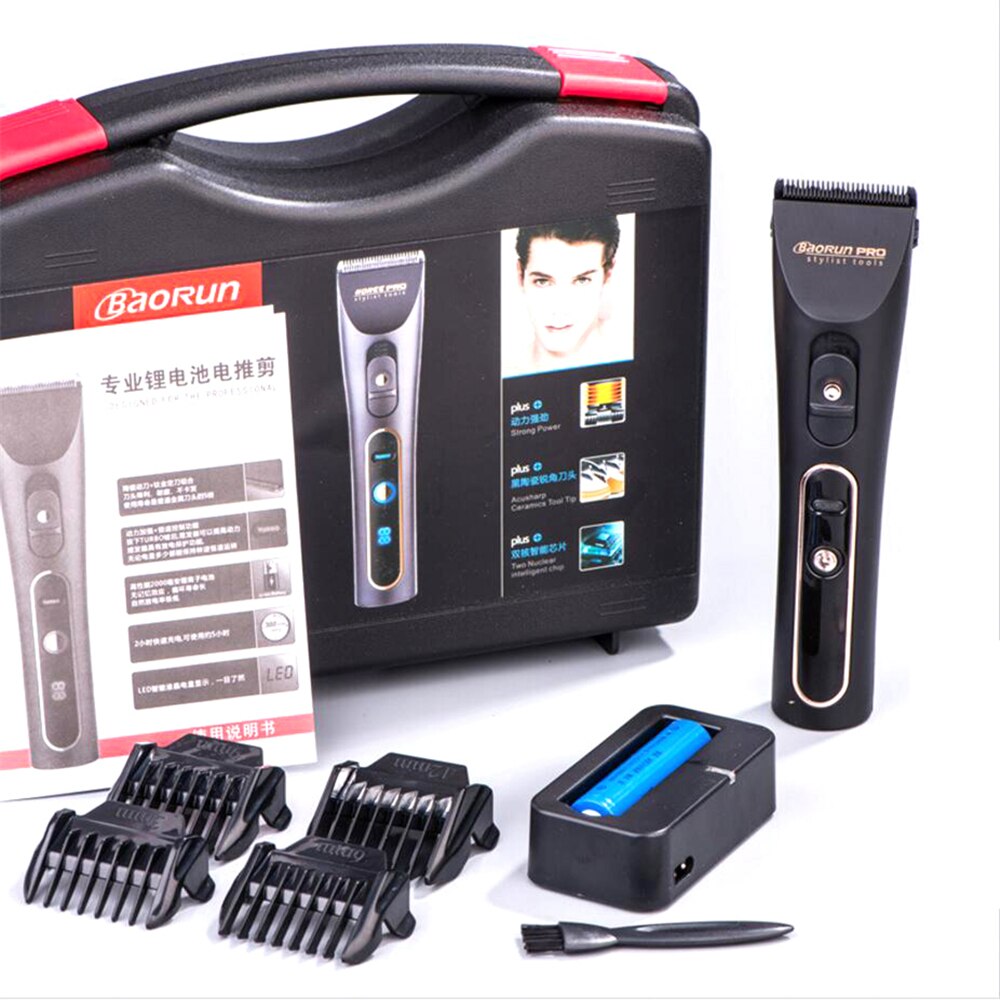 Rechargeable Hair Clipper 18650 Lithium Battery Electric Hair Trimmer Beard Shaver for Men Hair Cutting Machine