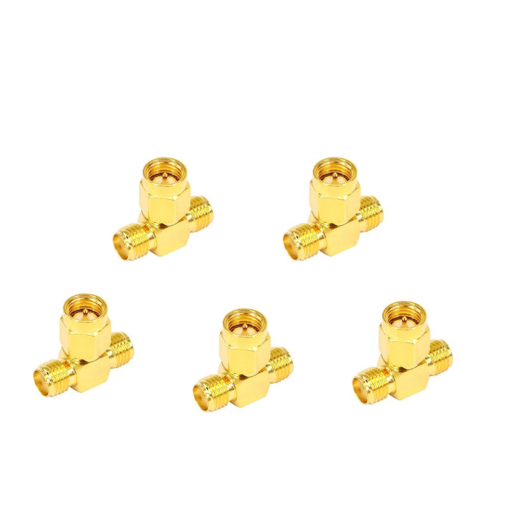 2/5PCS/Set RF Coax Adapter SMA Male to Dual SMA Female Connector Splitter Antenna Converter: White