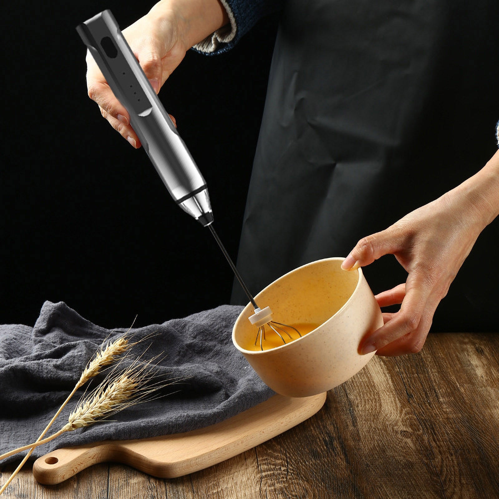 Huishouden 3-Speed Usb Elektrische Melkopschuimer Koffie Handheld Elektrische Garde Ei Melk Oplaadbare Mini Mixer Keuken Benodigdheden
