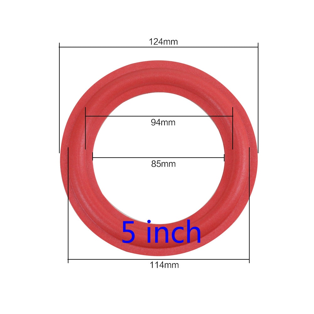 Ghxamp 2 stücke rot 4 zoll 5 zoll 6.5 8 zoll subwoofer lautsprecher schaum surround woofer lautsprecher reparatur zubehör diy ring suspension
