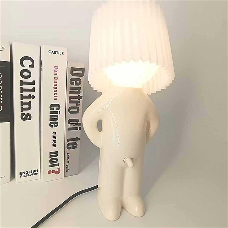 Geknüpfte freche junge kreative Tisch lampe einzigartige LED-Falten lesen Beleuchtung Schlafzimmer Nachttisch Licht Kinder: YELLOW