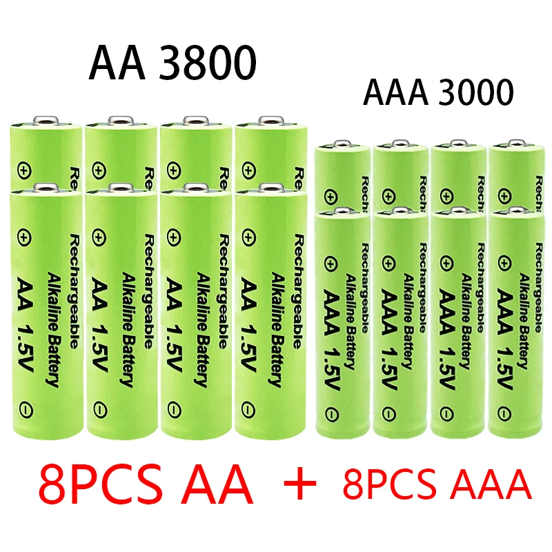 1.5V AA+AAA alkaline battery 3800/3000Ah, suitable for flashlights, watches, and alkaline batteries: WHITE