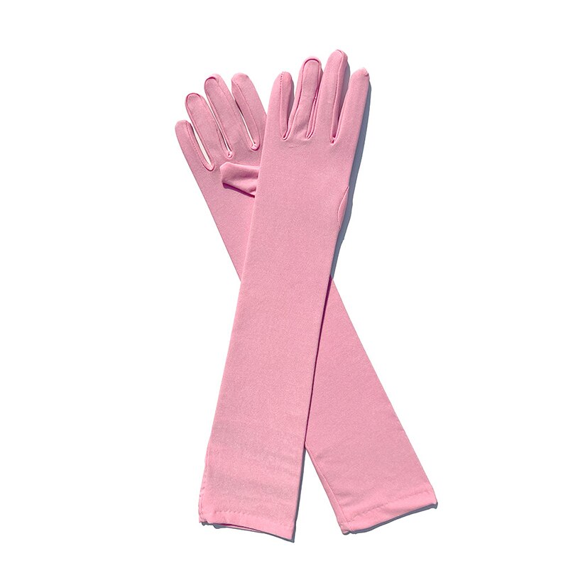 Klassische Erwachsene Schwarz Weiß verrotten Grün Oper/Ellenbogen/Handgelenk strecken Satin- Finger Lange Handschuhe Frauen Klappe Handschuhe Passenden kostüm: Rosa