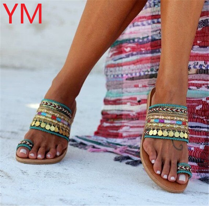 femmes sandales artisanales tongs à la main Style grec Boho tongs sandales Streetwear Chaussures Femme 43