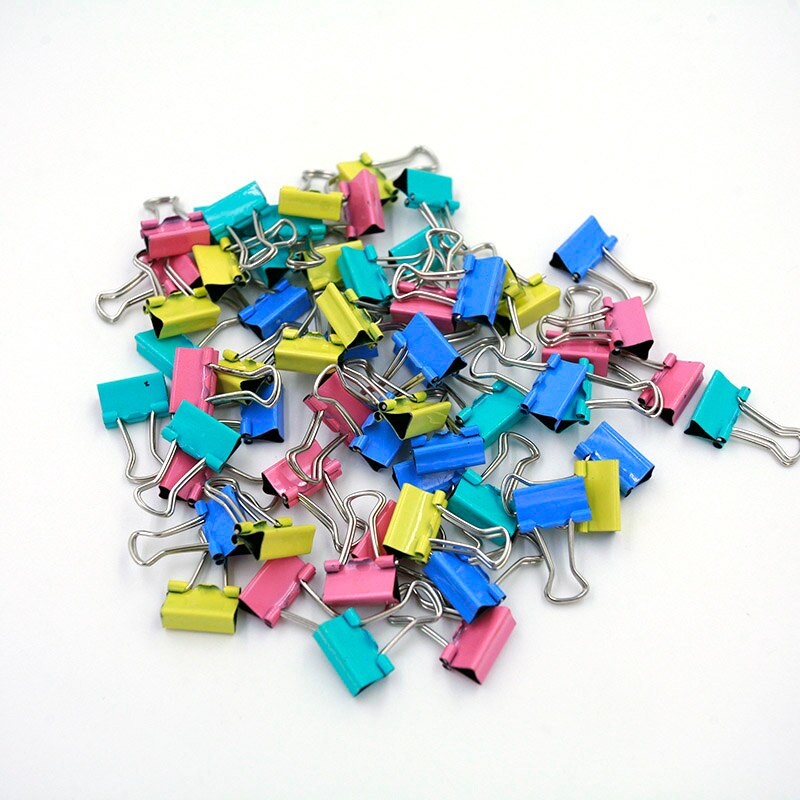 60 Assorted Small Office Organize Mini Metal Binder Grip Clips 15mm Notes Letter