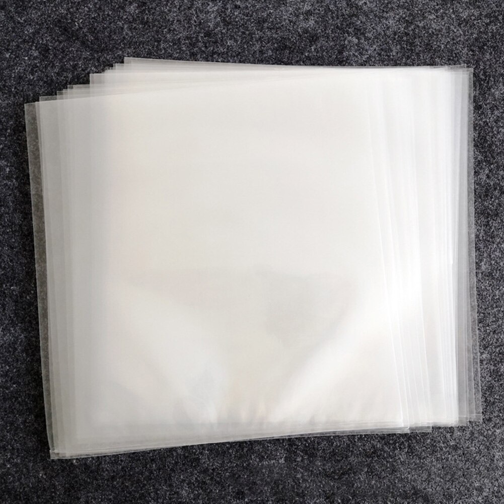 50 stk rynkefri ingen forsegling opbevaringspose klar beholderbeskytter ydre ærmer flad lomme bærbar dækning vinylpladepose