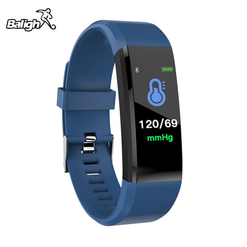 Smart Horloge Bluetooth Polsbandje Smart Armband ID115 Plus Sport Hartslagmeter Horloge Activiteit Fitness Tracker Slimme Band: Blauw