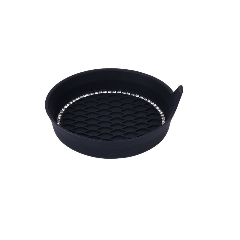 2/4 Stuks Auto Bekerhouder Coaster Siliconen Bekerhouder Met Bling Crystal Rhinestone Insert Antislip Bekerhouders stille Cup Pad: Paars