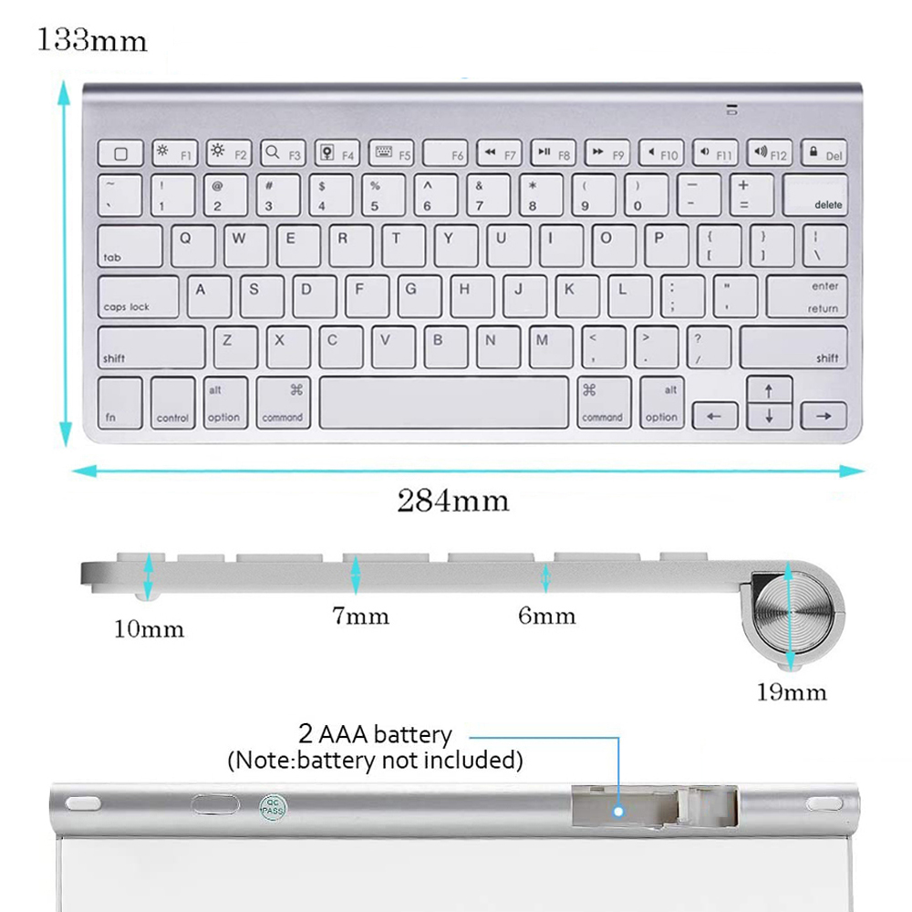 Portable Ultra Slim Mute Apple Style Bluetooth Keyboard Mouse Low Noise Wireless Keyboard for IOS Windows Android