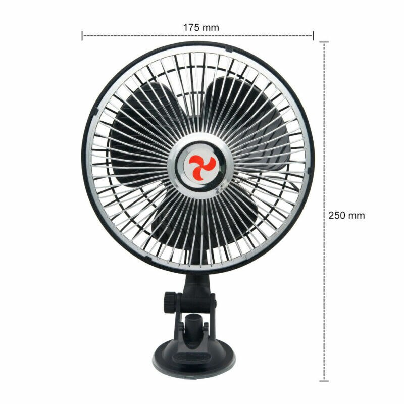 12V/24V 6" Powerful Lorry Truck VAN Fan with Speed Control All-Round VAN Cooling