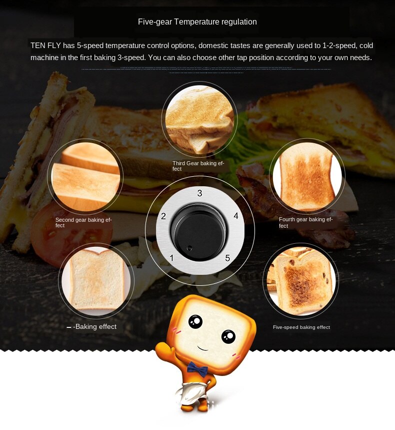 Germany 4 pcs stainless steel toaster breakfast machine consumer and commercial toaster 220V