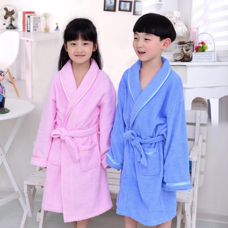 Bata de algodón con dibujos animados para niños y niñas, ropa de casa bonita, albornoz cálido de invierno, suave, para