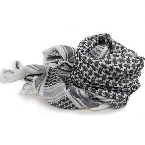 Unisex Sjaals Lichtgewicht Plaid Kwastje Arabische Woestijn Shemagh Keffiyeh Sjaal Wrap Pashmina Lente Plaid Sjaal Voor Vrouwen: WHITE