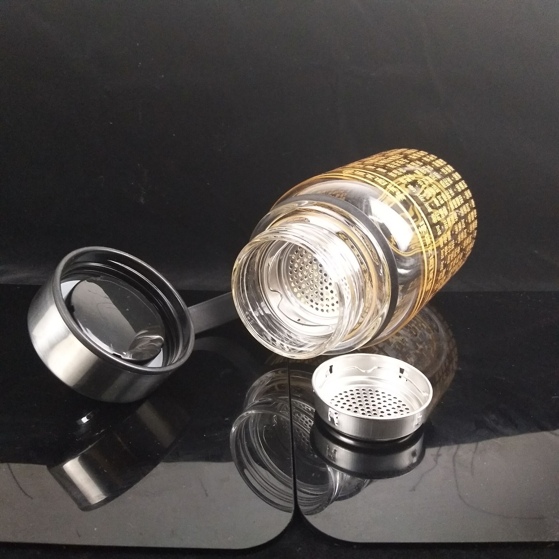 Glass Portable Water Bottle Running Travel Simple Botellas De Plastico Para Jugo Buddha Glass Portable Water Bottle FF70P