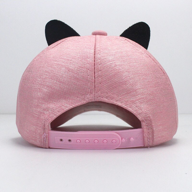 Gorra de béisbol con orejas de gato y diamantes para niña, gorro de béisbol con orejas bonitas, ajustable, Hip Hop, Snapback, para verano