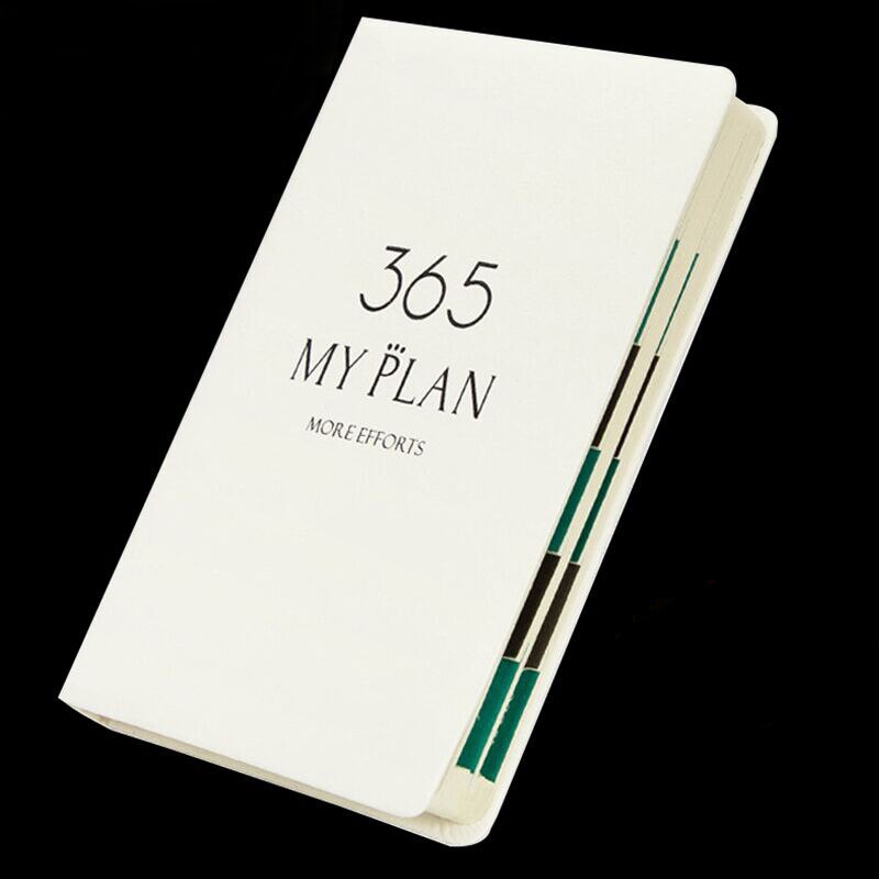 Planner Notebook 365 Days Plan Note Book Monthly Weekly Schedule Writing Book VDX99: white