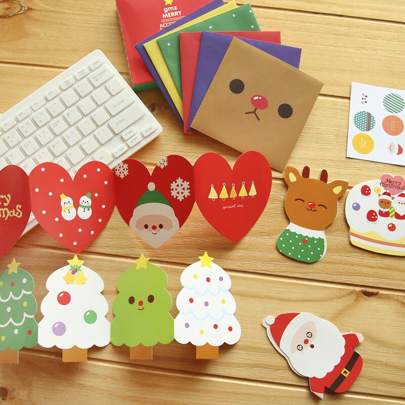 20 stks/set 10 kaarten + 10 enveloppen Mini Postkaart/Wenskaart/Wens Kaart/Kerst en Nieuwjaar