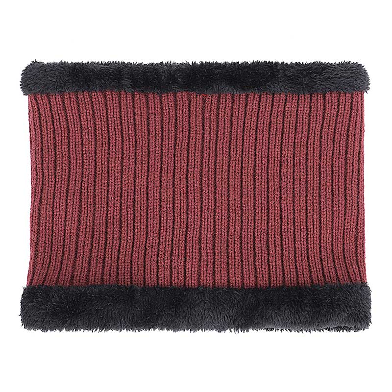 Chapeau écharpe d'hiver en feuille d'érable | Chapeau pour hommes et femmes, chapeau rayé en coton, tricot , ensemble écharpe en velours Plus bavoir épais,: Wine-3