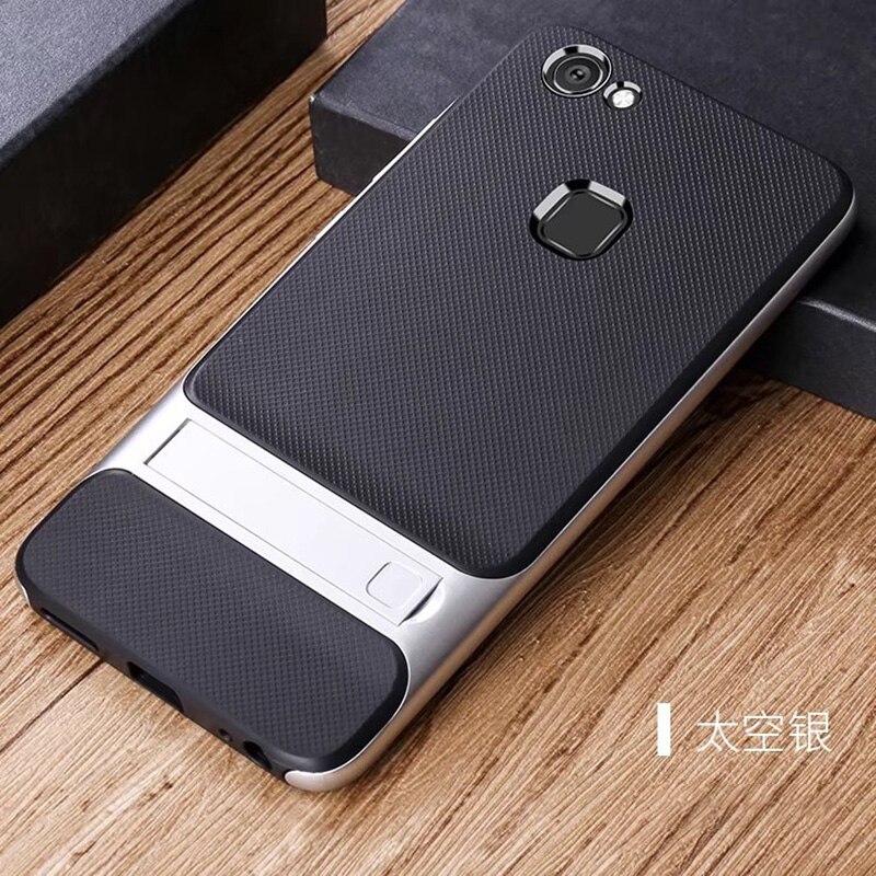 Leuke Mobiele Telefoon Cover Voor Vivo V7 Plus V7Plus Case Cover 5.99 &quot;3D Kickstand Silicone Pc Hybrid 360 Beschermende y79 Armor Shell: Royce Silver