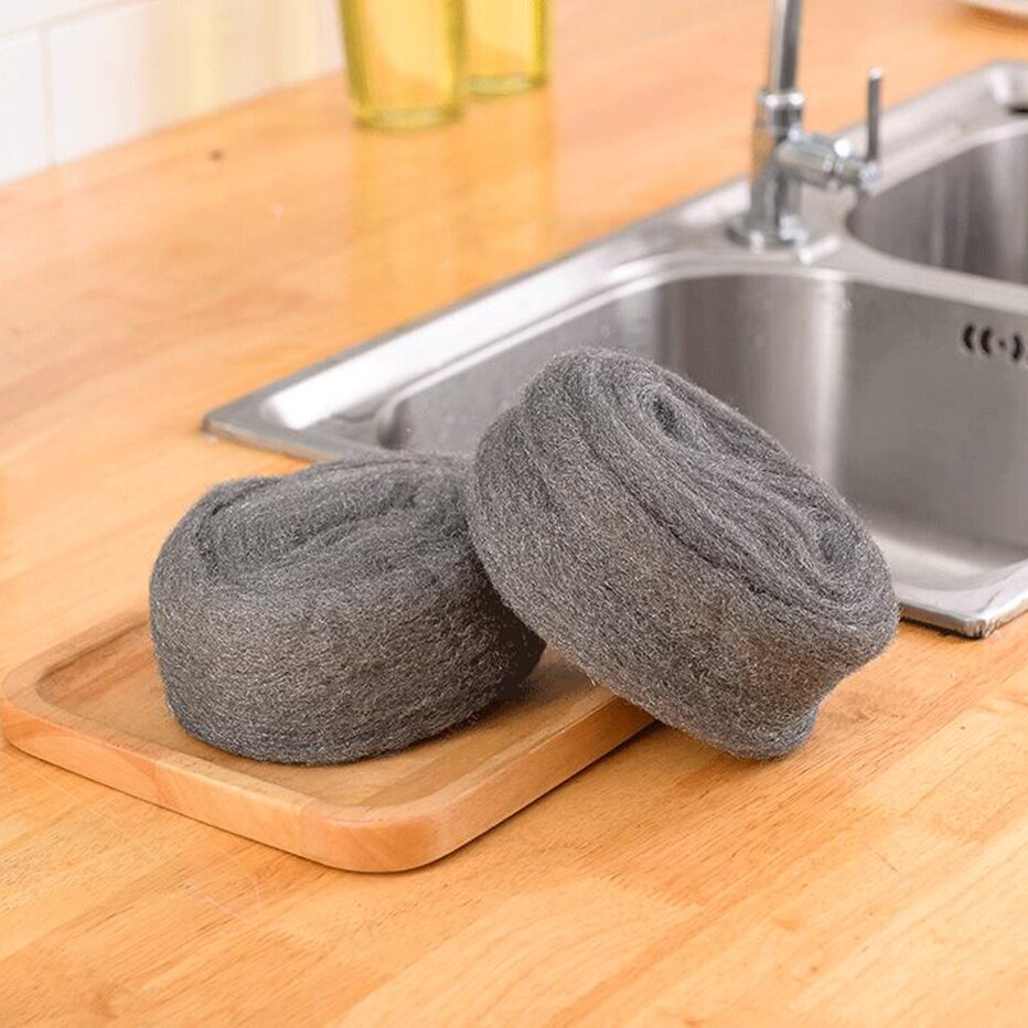 KHGDNOR Steel Wire Wool Household Cleaning Brush Polishing Cleaning Remover Kitchen Cleaner Sponge