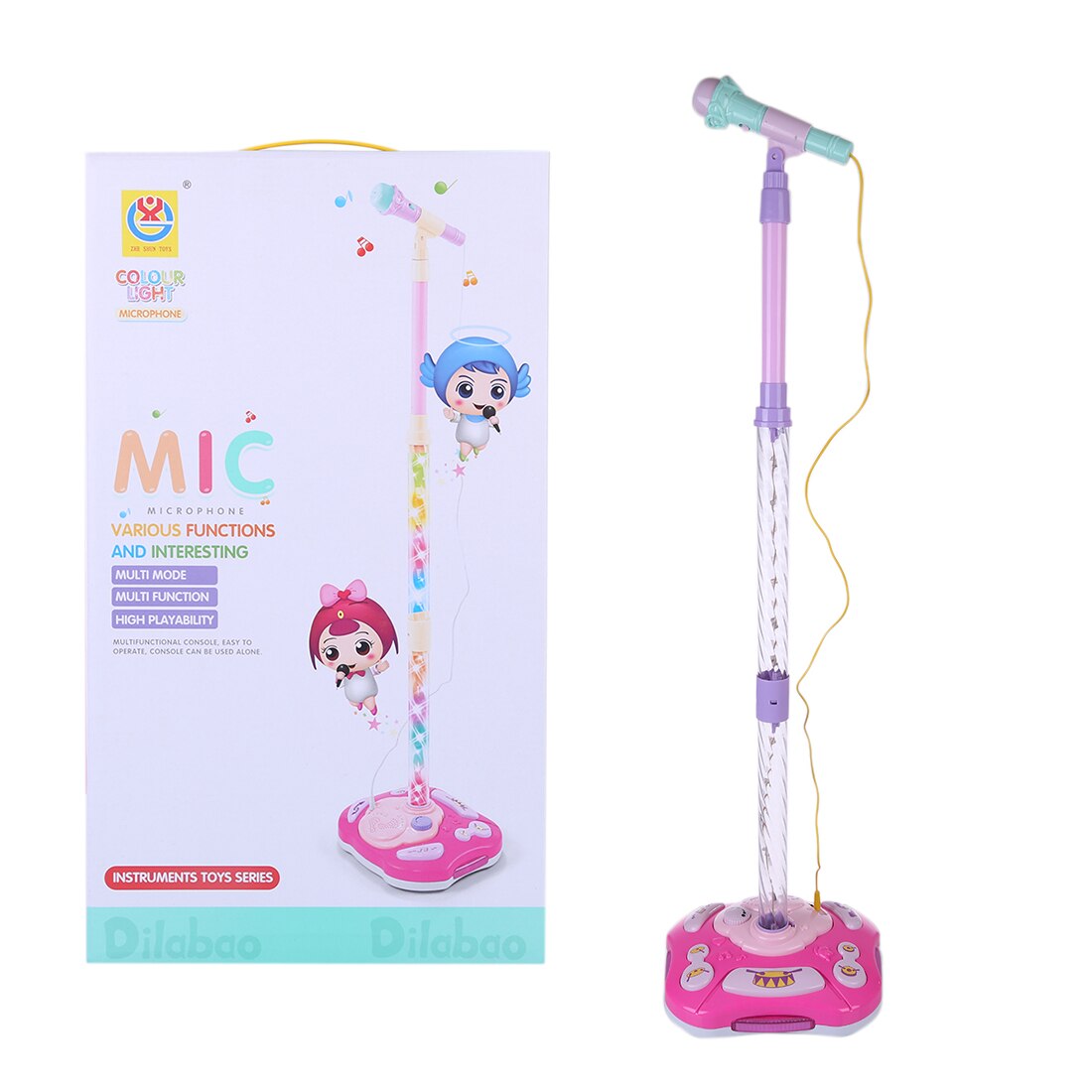 Uitverkoop Kids Stand Type Microfoon Karaoke Machine Karaoke Muziek Speelgoed Voor 3-10 Jaar Oude Karaoke Spelers-85519