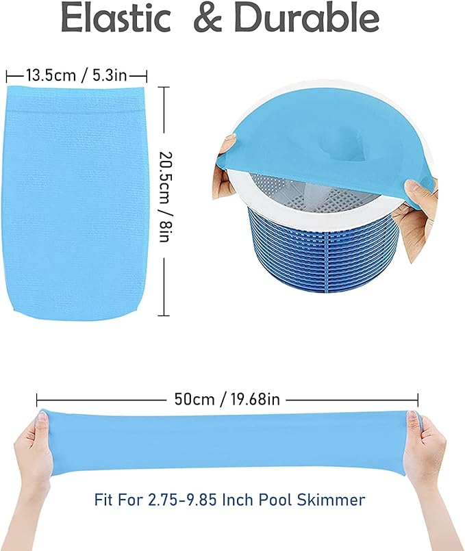 10/20/30/50 stück poolskimmer-socken, skimmerfilternetz, wiederverwendbare, strapazierfähige, elastische nylonsocken, schwimmbadzubehör