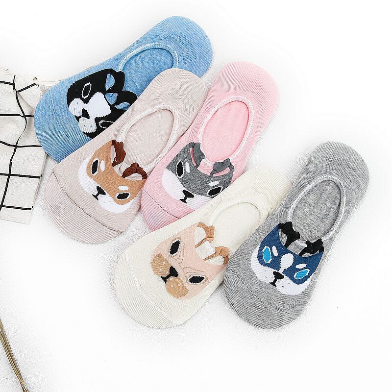 Cute Doggy Antiskid Socks Super addorableWomen Cute Doggy Antiskid Socks Super Addorable Shallow Mouth Invisible Socks Invisible