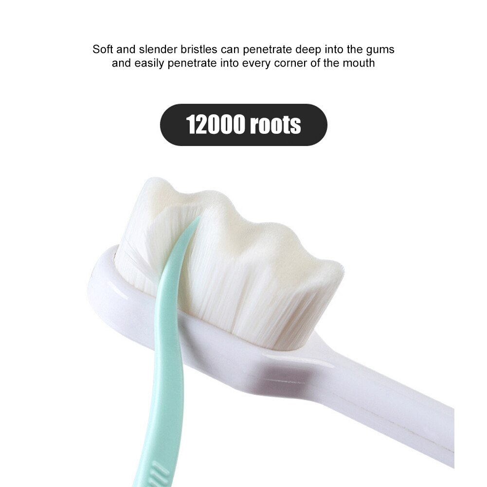 Brosse à dents souple Micro Nano brosse à dents manuelle avec 12000 poils pour les gencives fragiles adultes et enfants