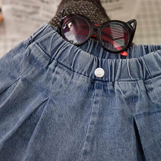 Gonne di jeans a pieghe moda estate 2021 per bambini ragazze adolescenti con pantaloncini pantaloni caldi casuali abbigliamento per ragazze per bambini vestito P114