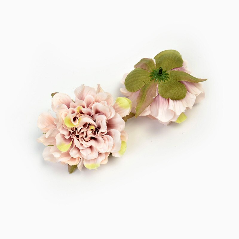 2 stk kunstig blomst 9cm rosepæon silke blomsterhoved til bryllupsfest hjemmedekoration gør-det-selv-krans scrapbogsboks: Lyserød lilla